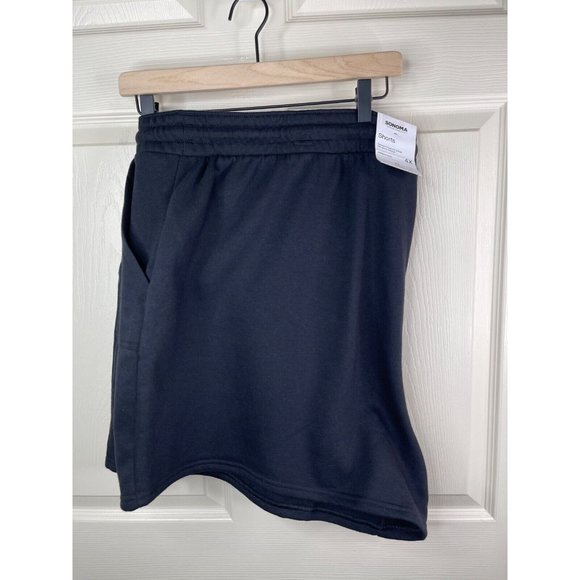 Sonoma Fleece Shorts Womens Plus Size 4X Solid Black Drawstring Fleece NWT - Picture 7 of 8